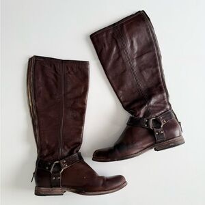 Frye cow leather brown western boots